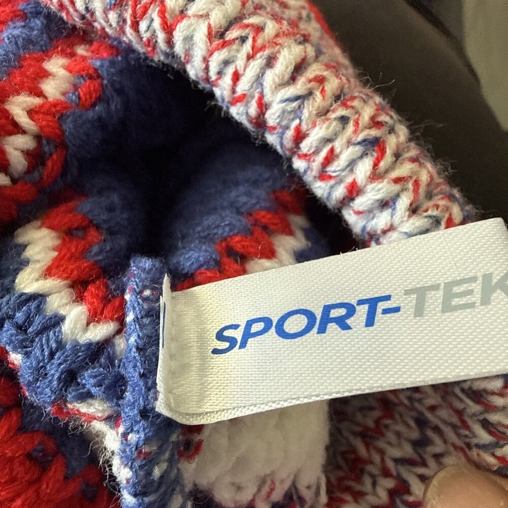 Mavericks Beanie Pom Pom Hat Red White Blue OS - Picture 6 of 8
